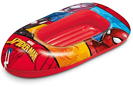 Mondo Toys - Spiderman Boat - Canotto con base gonfiabile, Gommone per Bambini, Misura 112 cm - PVC Termosaldato Resistente - 16930