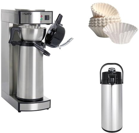 Kaffeemaschine SAROMICA THERMO 24 + Set aus Extrakanne und Kaffeefilterpapier, gebrauchsfertig