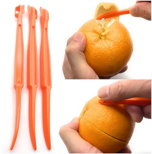 DaylyFav Orange Peeler Tool, Citrus Peeler for Orange Peeling Orange Opener Slicer Cutter, Safty Plastic, Easy to Grip, Use and Clean, Kitchen Gadgets Vegetable Slicer Kiwi Tool (3)