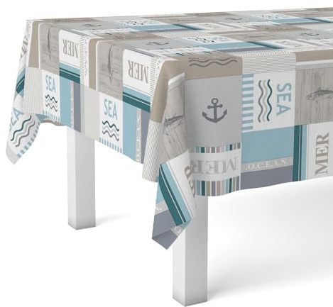 Martina Home Mer Nappe en Toile Cirée Unique 180 x 140 cm