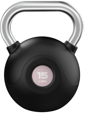 WINNOW kettlebells Strength Training Anti-Slip Grip Kettlebells Weight Set for Full Body Workout, Home Gym (15lb Pink)