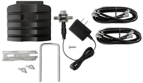 Antennas Direct ClearStream Juice Plus Preamplifier for TV Antennas, UHF VHF FM, 4K 8K UHD NEXTGEN TV Ready, Weatherproof housing (Black)