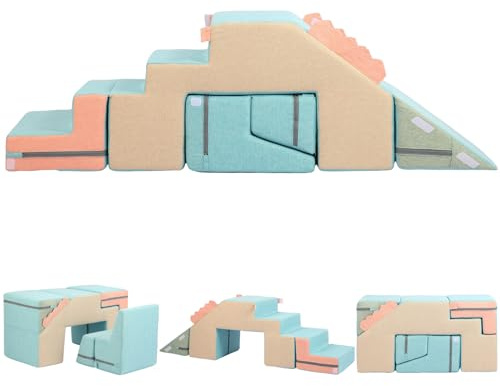 Asweets 4 in 1 Foam Climbing Blocks for Toddlers, Indoor Soft Climb and Crawl Play Climbing Toys for Creativity & Imagination, Kids Montessori Soft Play Set