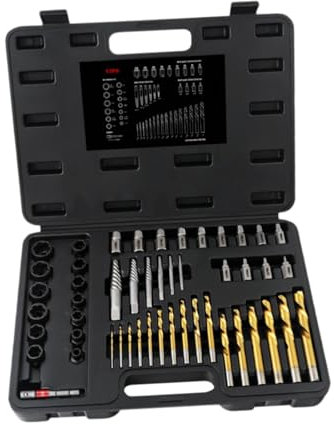 Kit de extractor de pernos – Juego de 49 extractores de tornillos portátiles para tuercas y pernos – Herramientas manuales duraderas para taller de garaje