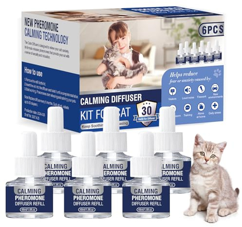 Feromoni Gatto Per Gatti Diffusore Tranquillante Di Calmante Antistress Repellente Per Gatti Irrequieti Feromoni Felini Feromoni Rilassanti E Tranquillanti Rilassanti 6x Ricariche Da 48 Ml Insapore