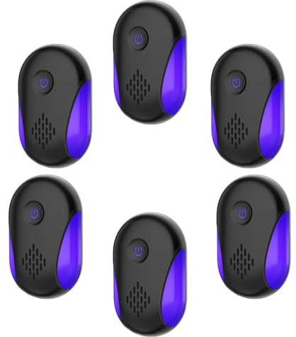 2025 Upgraded Ultrasonic Repellet 6 Packs, Indoor Ultrasonic and Repellent for Roach, Rodent, Mouse, Bugs, Ant, Mosquito, Mice, Spider, Electronic Plug in Pest Control (6 Pack)