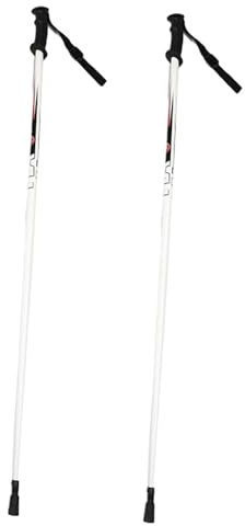 Dickly Aluminum Alloy Ski Poles, Lightweight, Portable, for Downhill Skiing, Outdoor Snowboarding, White