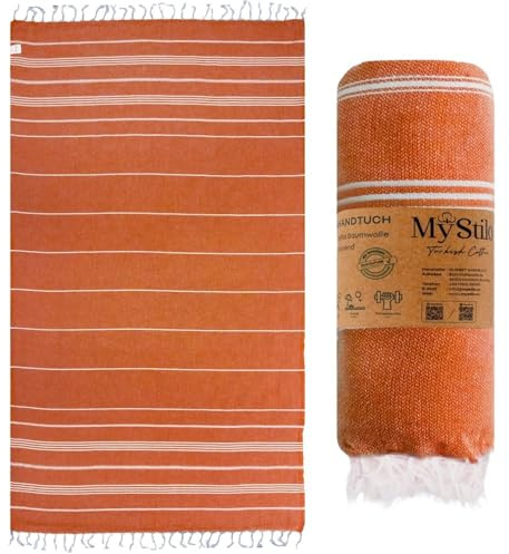 MyStilo Toalla de sauna XXL, toalla de baño grande y suave, 100 x 200 cm, secado rápido, toalla de playa de primera calidad, toalla para hombres, mujeres, yoga y fitness (naranja)