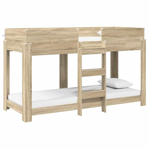 vidaXL Våningssäng för barn, Sonoma ek, 80 x 190 cm, konstruerat trä, modern barnsäng, platsbesparande, snygg ram, funktionella möbler, 2 nivåer sovset