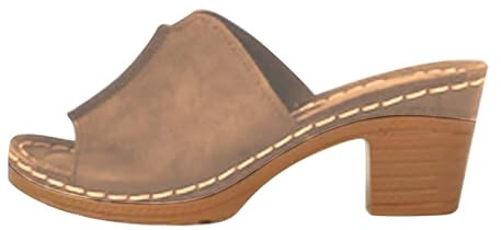 Generico Scarpe Donna Tacco Sandali Comodi Pianta Larga Pantofole con Tacco In Pendenza da Spiaggia da Pantofole Casual Vuote Scarpe con Fondo In Pendenza Sandali Retrò (Brown,43)