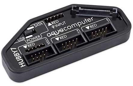 Aqua Computer 53230 HUBBY7 interner USB 2.0 Hub schwarz