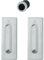 HOPPE 3390340 Schiebetürmuschel Set M464 - ohne Schloss, eckige Rosette BL, verchromt matt | Muschelgriffe
