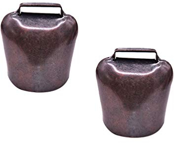 EXCEART 2 Stücke Kuhglocke Ziegenglocke Antik Metall Glockenschelle Hängende Eisen Glocke Deko Krachmacher DIY Bastel ca. 4,5 x 3,7 x 2,8 cm