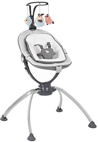 Babymoov Swoon Up Graphik Höhenverstellbarer und faltbarer Liegestuhl mit Spielbogen