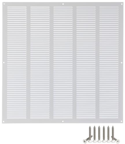500x500mm Griglie D'Aerazione/Ventilazione in Metallo - Bianca Griglia D'aria con Rete Anti Insetti