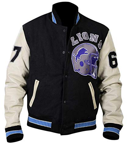 Aksah Fashion Beverly Hills Cop Sport-Baseballjacke für Herren, aus Wolle und Leder, Wolle mit PU-Leder-Ärmeln, L