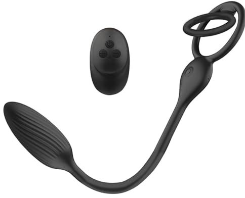 LZMYZ Silikon Analvibratoren mit Dual Penisring Prostata Massagegerät Stimulator Fernbedienung Analplug Vibrator Analkugel mit 10 Vibrationsmodi Butt Plug Analplug Sex Toys für Männer Paare