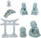 SUPERFIDINGS 7 Stile Pagode Löwe Gartenstatue Japanische Pagode Torii Tor Stein Fußgängerbrücke Figuren Für Landschaft Balkon Garten Terrasse Veranda Hof Kunst Ornament