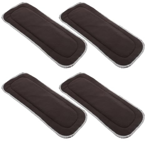 Vaguelly 4 inserti per pannolini lavabili a 5 strati per bambini, fodere in microfibra di carbone di bambù, inserti riutilizzabili, fodere assorbenti per neonati, accesso al pannolino
