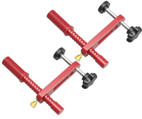 BONKZEBU Pince de Serrage D'établi MFT Réglable, Pince de Table à Maintien Rapide pour le Travail du Bois, Matériau en Alliage D'aluminium Robuste, 2 de Serrage pour Banc de Couleur Rouge, Idéale