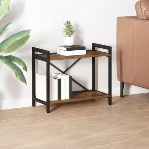 HFXHIJXQ Libreria in legno antico in metallo, 60 x 30 x 50 cm, con gradini, divisorio per soggiorno, ufficio, camera da letto