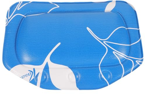 HOOWIFFY Bath Tub Pillow with Suction Cups, Comfortable Bathroom Soaking Tub Head Rest Pad, Foam Bathtub Cushion for Spa, Hotel, Sauna Use, Leaf Blue