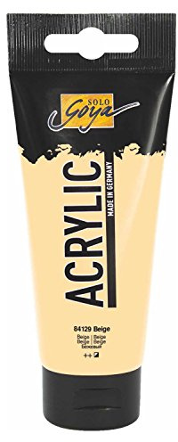 KREUL 84129 - Solo Goya Acrylic, tube de 100 ml en beige, peinture acrylique crémeuse polyvalente de qualité étude, à base d'eau, séchage rapide et mat