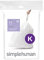 simplehuman, code K, sacs poubelle sur mesure, paquet de 20, plastique blanc