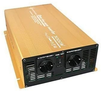 SOLARTRONICS Spannungswandler 12V auf 230V - Wechselrichter NP3000-3000/6000 Watt Reiner Sinus Inverter - Umrichter 12V 220V - Inverter Wohnwagen Gold - mit Schuko-& USB Anschluss (3000-6000 Watt)