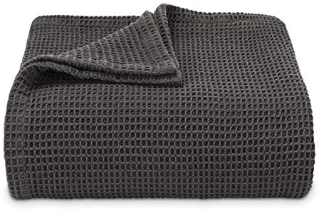 Vera Wang 100% mjuk bomullsfilt Modern King Träkol