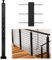 Muzata Level drilled Cable Railing Post 36x2x2Adjustable Top Stainless Steel Black Finish Wood Concrete Level Deck, PS01 BH4S