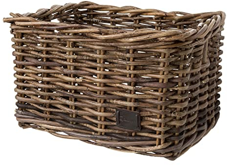FastRider Zeno Fahrradkorb Vorne Rattan, Fahrrad Korb für Vorne für Einkaufs- oder Büchertasche, Rattan Fahrradkiste, Ergonomisch, Modisch, Einfache Montage mit Mitgelieferde Kabelbinder, 17L, Braun