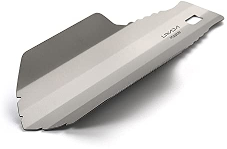 Lixada Pelle de Camping en Titane - Longueur : 20,5 cm - Largeur de Travail : 7 cm - Super légère : 35 g - pour Le Jardinage, Le Camping, la randonnée, la randonnée, la Plage