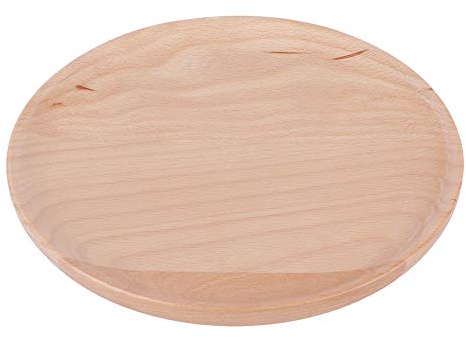 Cyrank Wooden Plates 20cm, Wood Dinnerware Dinner Plates Round Breakfast Food Dish Serving Tray for Dishes Snack, Dessert