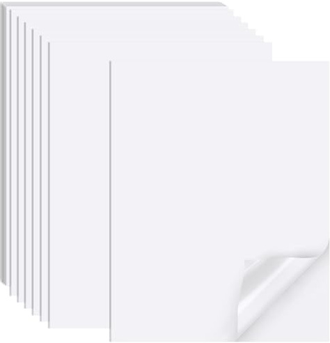 Printable Sticker Paper for Inkjet Printer, 40 Sheets 8.5x11'' Matte Sticker Printer Paper Full Sheet Labels for Laser/Inkjet Printers, Letter Size