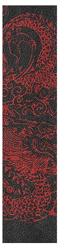 KAAVIYO Chinesischer Roter Drache Skateboard Griptape Rutschfest Selbstklebend Longboard Griptapes Aufkleber Griffband 9x33in,44x10in(1pcs)