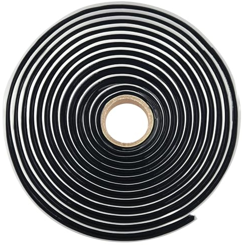 Flintronic Nastro di Tenuta in Butilico, Diametro Φ8-10mm x 4m Nastro Sigillante Autoadesivo Impermeabile in Alluminio, per Riparazioni Tubi, Finestra, Tetto, Parasole, Pavimento, Cucina, Grondaie