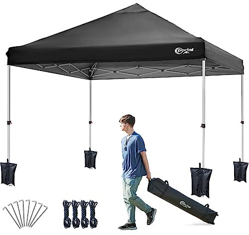 PORTAL Pop up Gazebo 2.5m x 2.5m Heavy Duty Commercial Grade Instant Event Shelter Garden Canopy Outdoor Camping Gazebo 1000mm Water Resistant Sun Shade Shelter Fire Retardant for Hot Tub Beach