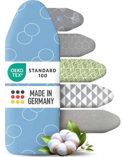 arteneur - Made in Germany strykbrädsöverdrag 140 x 40 | Värmereflekterande | elastiskt band | OEKOTEX100 | 5 storlekar | strykbrädsöverdrag för ångstrykjärn | strykbrädsöverdrag XL silver