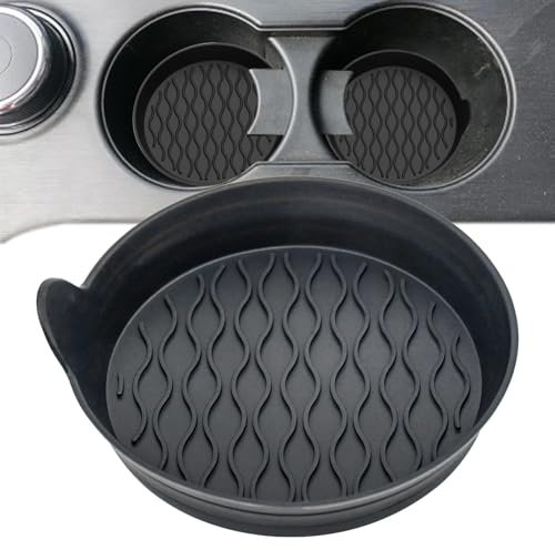 Xijobido sous-Verres de Voiture en Silicone, Insert de Porte-gobelet en Silicone pour Voiture, Insert de Doublure de Porte-gobelet antidérapant, Dessous de Verre Flexibles pour Voiture, résistants à