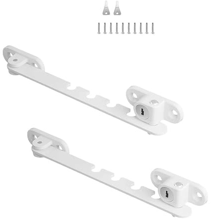 txuzong Limitador de Apertura para Ventanas 2 Piezas – Bloqueo Regulable, Blanco – Sujetaventanas para Ventanas y Puertas-Ventanas (Ajuste de Ángulo)