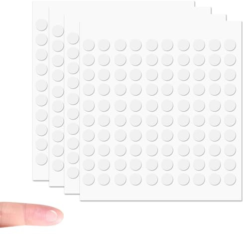 Aihoom 400 Pièces Pastille Double Face Transparent Rond Points Adhésifs Autocollant, Pastille Double Face 10 mm,Adhésif Amovible Ruban Multi-usages Sans Trace Pour Décorations de Fête,Maison