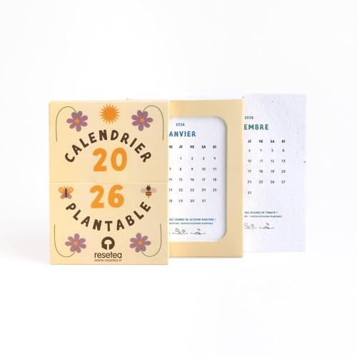 Calendario Piantabile 2026 – 12 Mesi con Semi di Fiori e Piante | Attività Sensoriale, Regalo Originale, Pratico e Giocoso per Tutti | Resetea