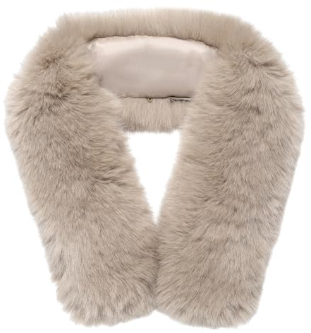 PH PandaHall - Collar de pelo sintético con capucha de forro de pelo, bufanda desmontable y cálida para mujer, cubrecuellos de felpa para invierno, sustitución de capucha para abrigos y chaquetas