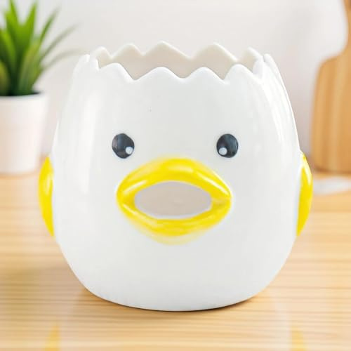 Chicken Egg Separator, Ceramic Baking Tool - Cute Chick Design for Automatic Yolk & White Separation, Fun Kitchen Gadget for Baking, Cooking, and Breakfast Prep