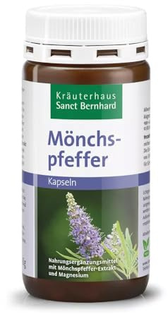Vitex Agnus Castus Sauzgatillo - 180 Cápsulas | Contribuye al Equilibrio Hormonal Femenino y Bienestar Ciclo Menstrual | Para 6 meses | 100% Vegano con Mangesio | Solo 1 Cápsula Día