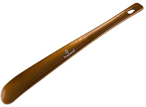 Die Schuhanzieher Schuhlöffel aus Kunststoff 35 cm mit Lochung zum Aufhängen z1555 (metallic-Gold)
