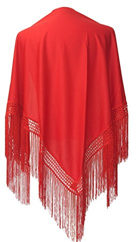 La Senorita Spanish Flamenco Dance Shawl red