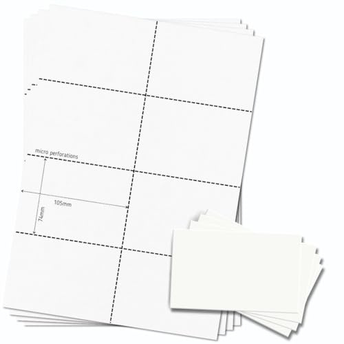 OfficeGear A7 carte [440 cartes] perforée index des dossiers imprimables Cartes de recharge d'étude 74x105mm - 8 cartes par feuille A4 blanche 150gsm - 55 feuilles 440 cartes Modèle gratuit