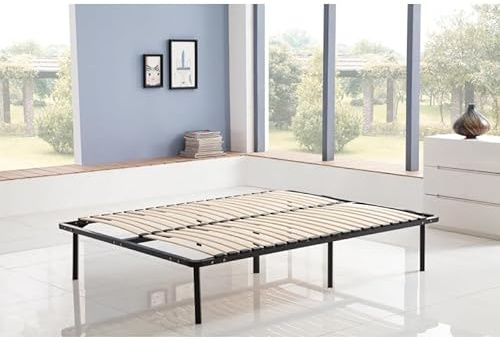 Kosmi - Somier de láminas con Patas de 160x200 cm para Cama Doble